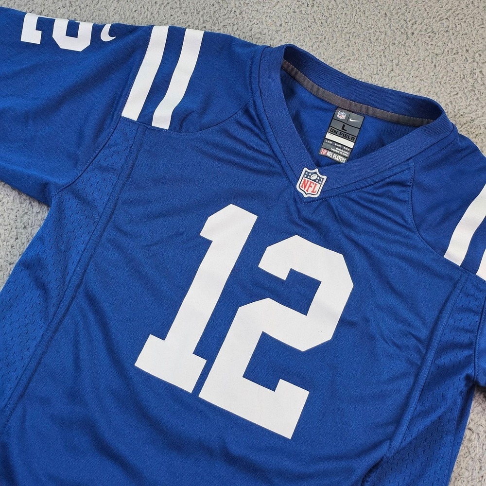 Indianapolis Colts Football Jersey Boys Large Blue NFL Andrew Luck 12 Nike